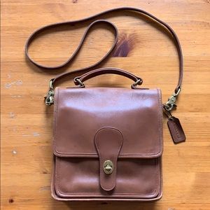 Vintage Coach leather handbag saddle brown